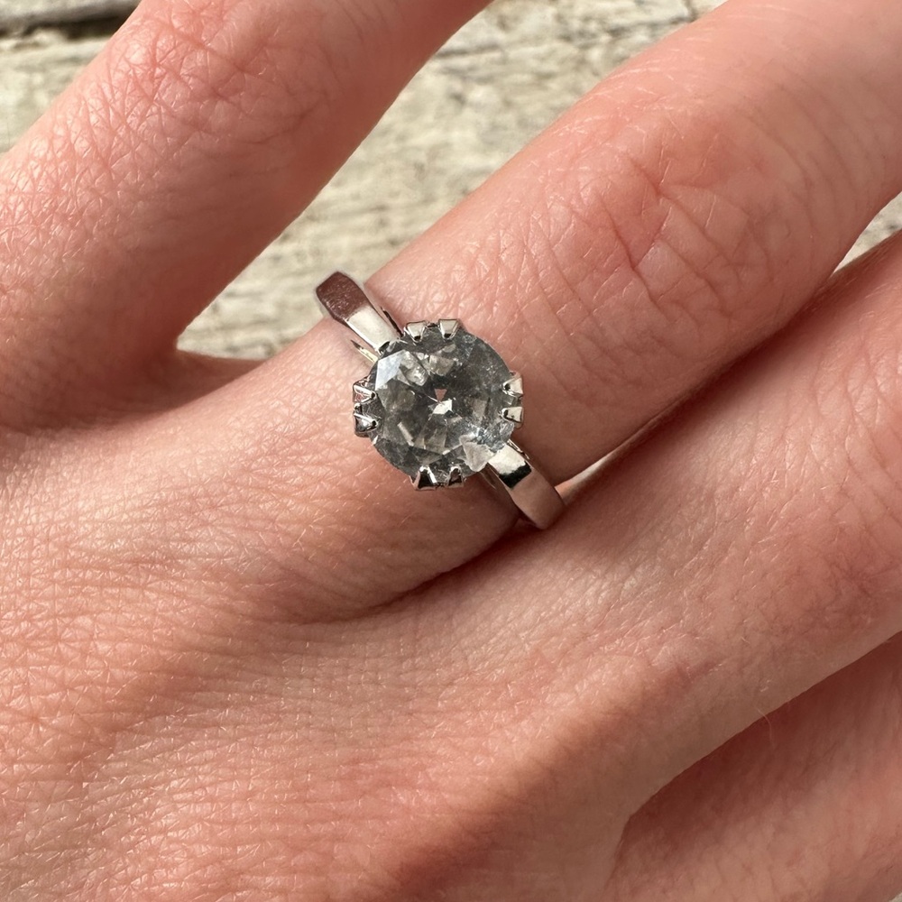 Art Deco 40s Sterling And Spinel Stone Ring Size 5